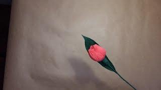 Тюльпан  из гофрированной бумаги с конфетой