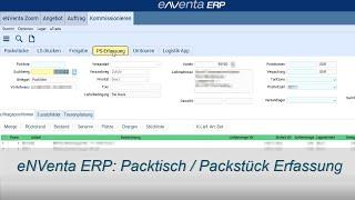 eNVenta ERP  Packtisch Packstück Erfassung mit eLogistik