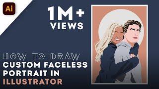 How to draw Faceless Custom simple Portrait in Adobe Illustrator  Faceless vector illustration.