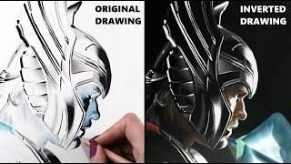 Inverted Drawing THOR - Colored Pencils  Jasmina Susak