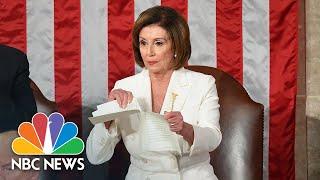 Watch Nancy Pelosi Rip Up Copy Of President Donald Trump’s State Of The Union Speech  NBC News