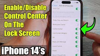 iPhone 14s14 Pro Max How to EnableDisable Control Center On The Lock Screen