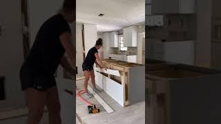 Easy DIY Kitchen Island How to make your own easy inexpensive Kitchen Island from cabinets Tiktok