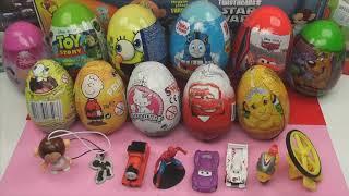 Surprise Eggs Kinder Surprise Cars Thomas Spongebob Disney Pixar Children Cartoon