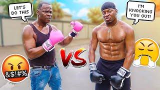 1 VS 1 BOXING MATCH AGAINST MY 50 YEAR OLD DAD  **LAST MAN STANDING WINS**