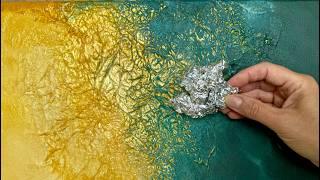  Maltrick GOLD aus Aluminium Folie  DEMO für Anfänger  Erstaunlich Acryl Abstrakt