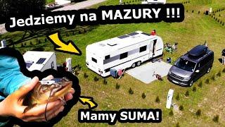 Wjeżdżamy na Camping PARK MAZURY  - Dzieci Łowią SUMY a ja Rozstawiam Przyczepę Kempingową #811