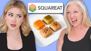 We tried SQUARE food *its giving Wall-E*