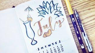 Plan With Me July 2018 Bullet Journal  Branching Out Into New Styles  Pineapple Theme