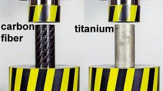 HYDRAULIC PRESS VS TITANIUM AND CARBON FIBER PIPE