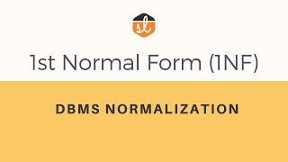 First Normal Form 1NF  Database Normalization  DBMS