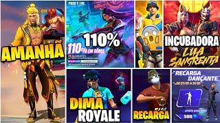 AMANHÃ EVENTO BÔNUS 110% INCUBADORA 3EM1 HYPADO 2.0 CHEGANDO E RECARGAS - NOVIDADES FREE FIRE