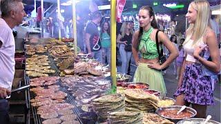 Street Food in Serbia. Burgers and Grilled Meat Paradise. Rostiljijada Grill Festival Leskovac