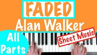How to play FADED - Alan Walker SLOW Piano Tutorial