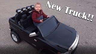 New 24v Tundra Ride-On Truck Hes a happy kid...