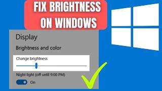 How To Fix Screen Brightness Wont Change   Fix Brightness Problem In Windows 11 10