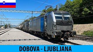 CAB RIDE VECTRON Dobova - Ljubljana Slovenia train drivers view - 2400t HEAVY TRAIN