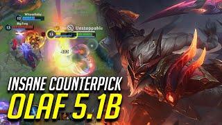 WILD RIFT OLAF IS THE BEST COUNTER VS TANKS AND HIGH CC IN 5.1B