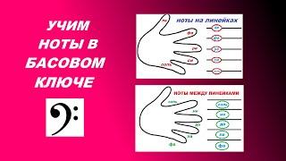 НОТЫ В БАСОВОМ КЛЮЧЕ как быстро выучить? СУПЕР-способ Вам поможет... ЛАДОШКА