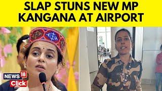 Kangana Ranaut Slap Video  Kangana Gets Slapped By CISF Constable At Chandigarh Airport  N18V