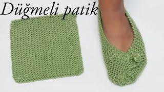 most easiest make knitted booties with two needle how to make  knit buttons   Figen Ararat