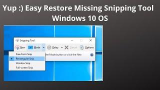 Easy Restore Snipping Tool in Windows 10...