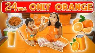 Using Only *ORANGE* Things for 24 Hours Challenge   #LearnWithPari