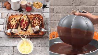 Halloween from Starter to Dessert  Halloween Snacks  Cheesy Pasta Bake  Chocolate Mousse 