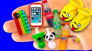 45 EASY DIY MINIATURE REALISTIC FOOD DRINKS and THINGS  Handbags Cookies Cola Sprite