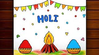 Happy Holi Special Drawing  Holi Festival ki Drawing  How to Draw Festival Step By Step..