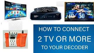 how to watch 2 TV or more from one decoder how to connect RF modulator  with the use of TELEVES