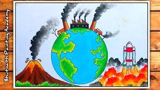 environment pollution drawing global warming poster painting