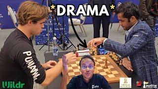 The dramatic battle between Magnus Carlsen and Arjun Erigaisi  World Blitz 2023