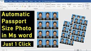 Ms word Tutorial Just 1 Click make Automatic Passport size photo using ms word