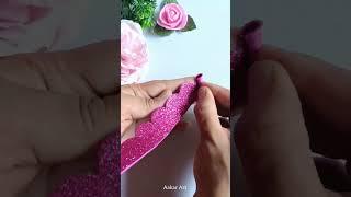 Eva Glitter Foam Sheet Rose Flower Making #shorts