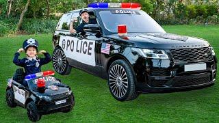 Five Kids are playing with a real police car + more Childrens Songs and Videos