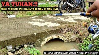 MENAKJUBKAN. MANCING DI SELOKAN KECIL PINGGIR JALAN  IKANNYA BESAR BESAR SAMPAI PADA KELIHATAN