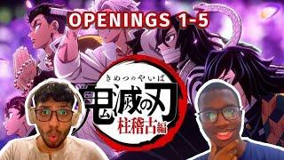 ANIME FLEDGLINGS REACT TO DEMON SLAYER OP 1-5