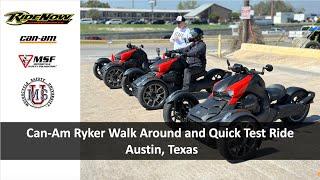 Cam Am Ryker Walk Around & Quick Test Ride Austin Texas