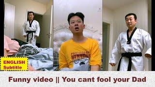 You cant fool your Dad  Funny TikTok show Son and Blackbelt Dad  English subtitled