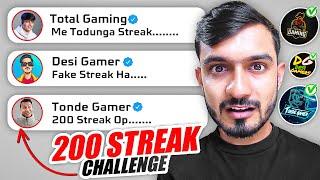 200 Booyah Streak in Cs Rank Youtubers Help Me ? Hard Challenge Part 6