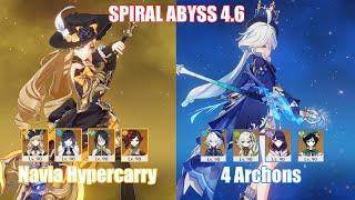 C0 Navia Hypercarry & 4 Archons  Spiral Abyss 4.6  Genshin Impact