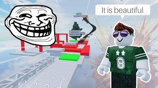 Noob Builds His First Troll Obby Roblox Obby Creator