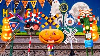 【踏切アニメ】ハロウィンの仮装をするふみきりカンカンThe Railroad Crossing Dressed in a Halloween Costume