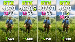 RTX 4070 vs RTX 4070 Super vs RTX 4070 TI vs RTX 4070 Ti Super Gaming Benchmark  RayTracing & DLSS