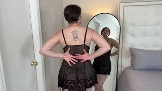 4K TRANSPARENT Black Babydoll Dresses TRY ON with mirror view  Curious Carly Try Ons