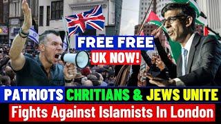 British Patriots Christians & Jews Unite Against Islamists Demonstration In London New Protests