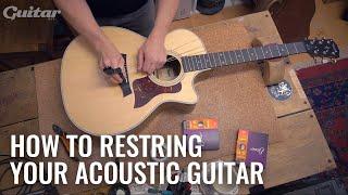 How to correctly restring your acoustic  Guitar.com DIY
