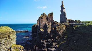 Castle Sinclair Girnigoe Walk Scottish Countryside 4K