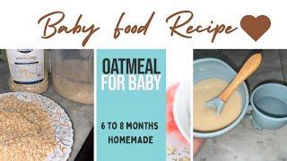 Oats & Rice Powder recipe  Oats Rice porridge recipe for babies 6+ months  Baby food recipe #food